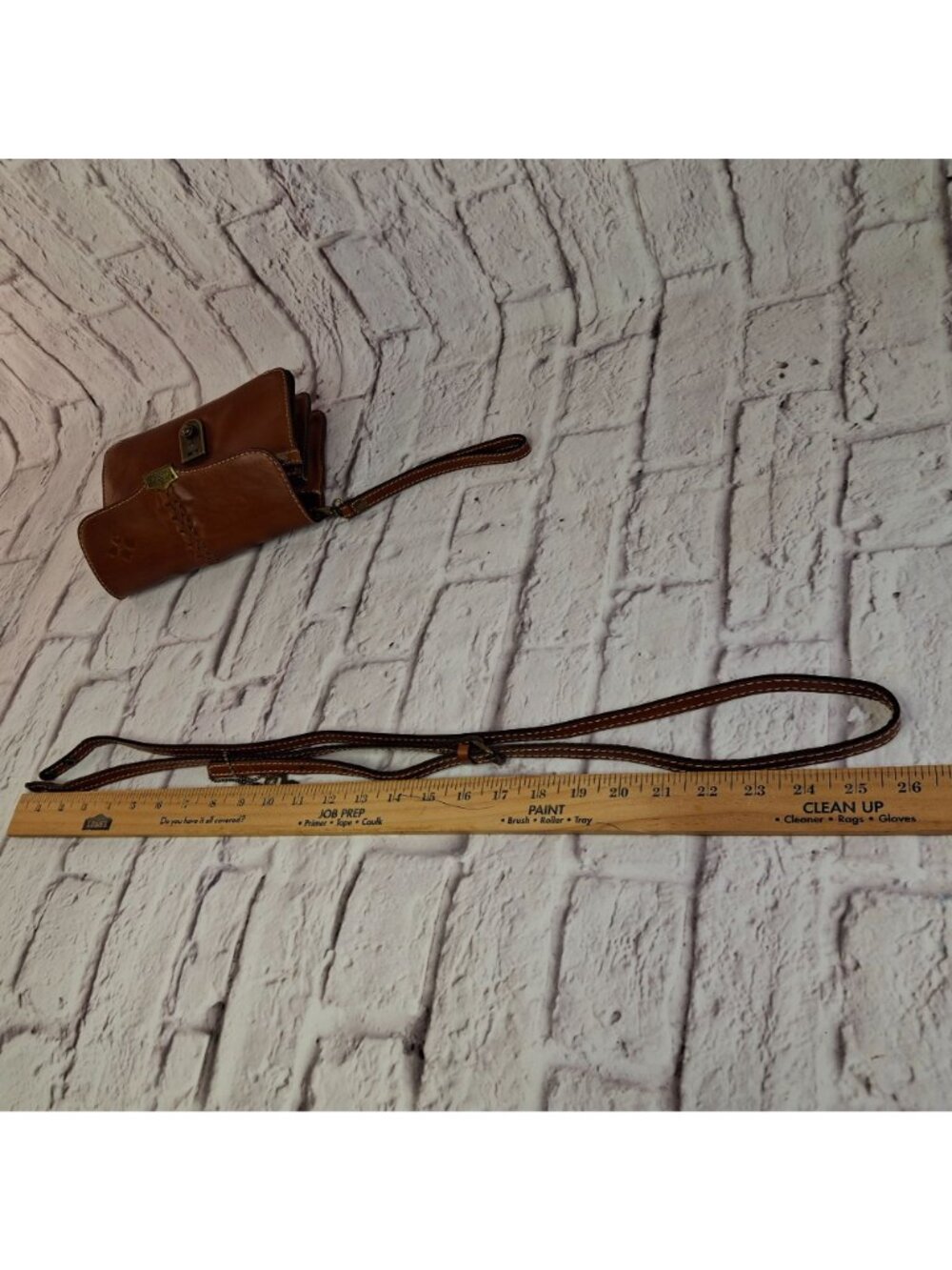 Patricia Nash Bianco Organizer Small Crossbody Bag Brown Leather w/ Key LKNC - Picture 11 of 13